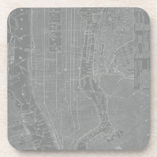 Sketch of New York City Map Coaster (Front)