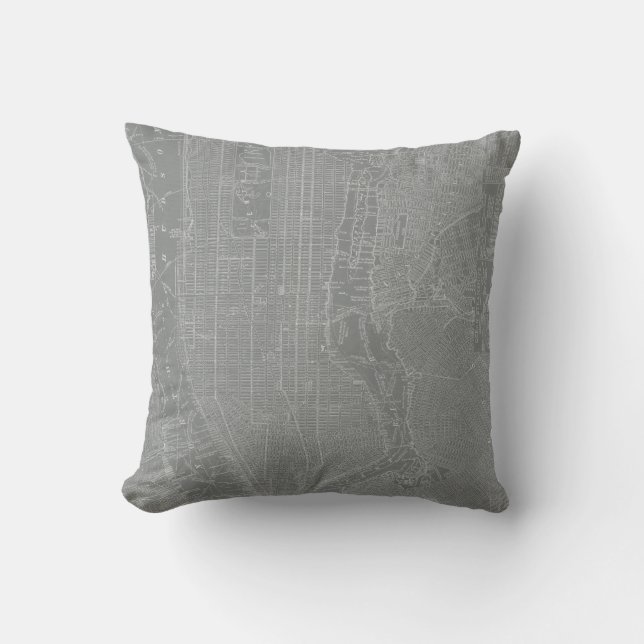Sketch of New York City Map Cushion (Front)