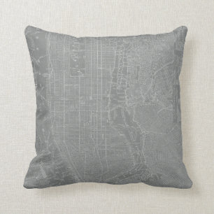 Sketch of New York City Map Cushion