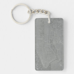 Sketch of New York City Map Key Ring
