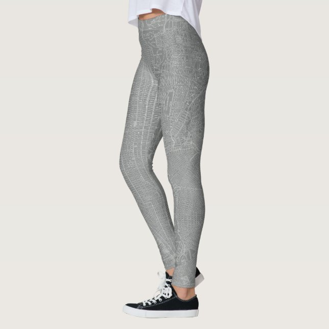 Sketch of New York City Map Leggings (Left)