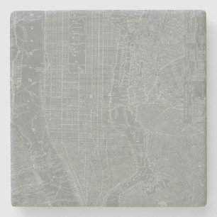 Sketch of New York City Map Stone Coaster