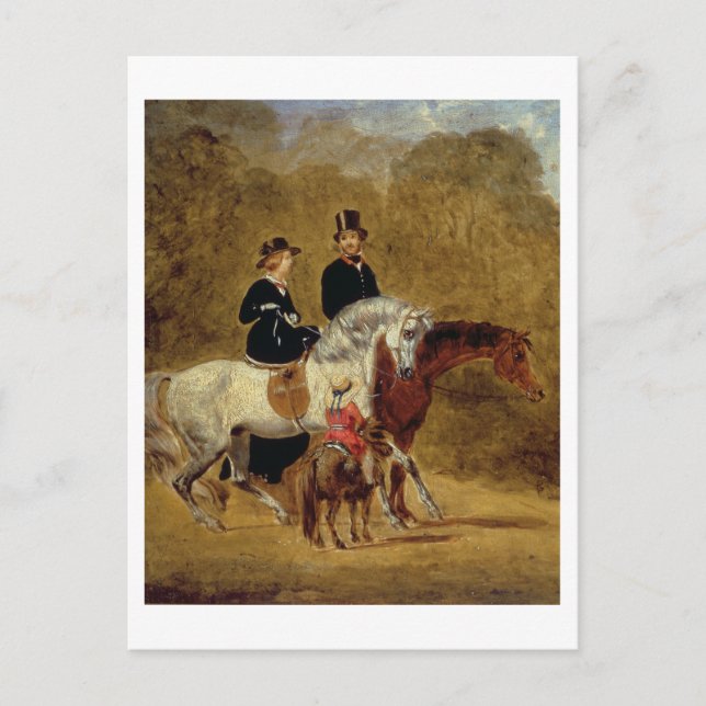 Sketch of Queen Victoria, The Prince Consort & HRH Postcard (Front)