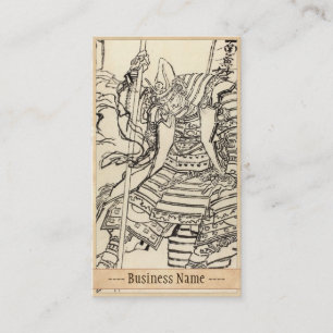 Sketch of samurai warrior Kato Kiyomasa, Hokusai Business Card