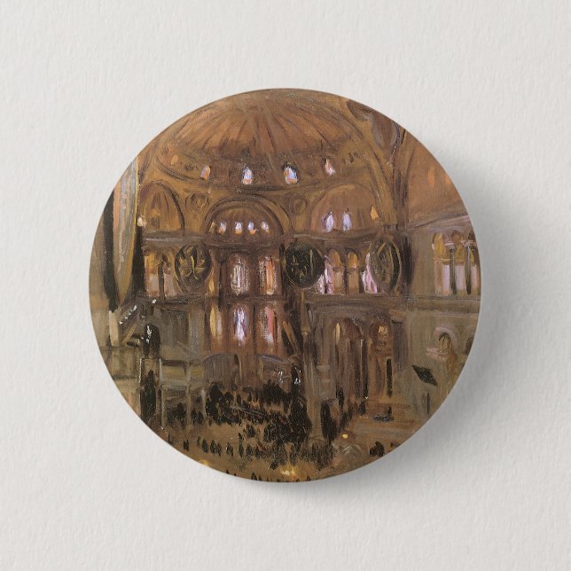Sketch of Santa Sophia by John Singer Sargent 6 Cm Round Badge (Front)