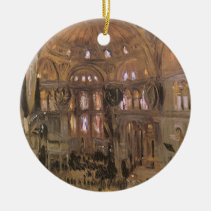 Sketch of Santa Sophia by John Singer Sargent Ceramic Tree Decoration