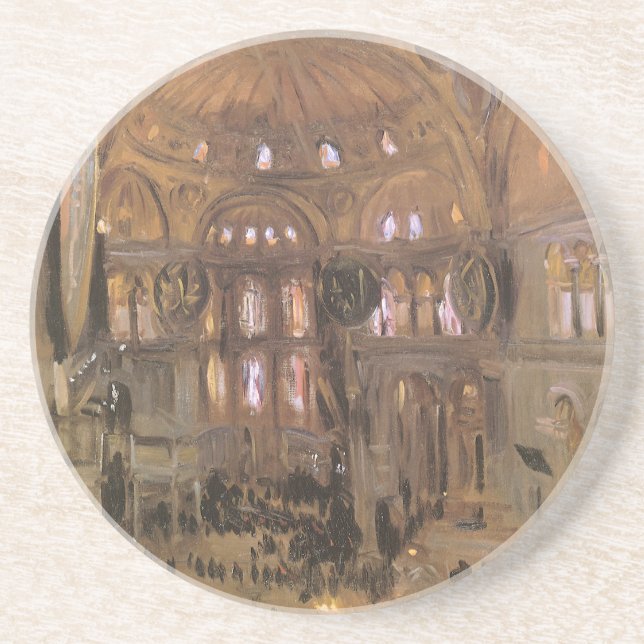 Sketch of Santa Sophia by John Singer Sargent Coaster (Front)