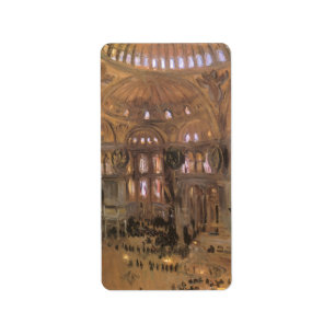 Sketch of Santa Sophia by John Singer Sargent Label