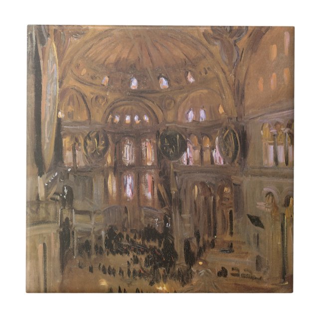 Sketch of Santa Sophia by John Singer Sargent Tile (Front)