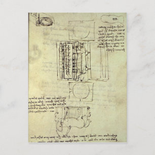 Sketch of the Casting Pit for the Sforza Horse Postcard
