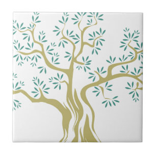 Sketch Olive Tree Ceramic Tile   Artistic Tree