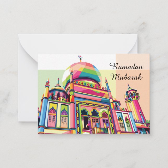 Sketch Pop Style Of Mosque Card (Front)