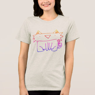 Sketch Rainbow Cat T-shirt Tri-Blend Shirt