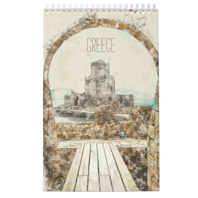 Sketch‑Style Greece Calendar – Hand‑Drawn Greece  (Cover)
