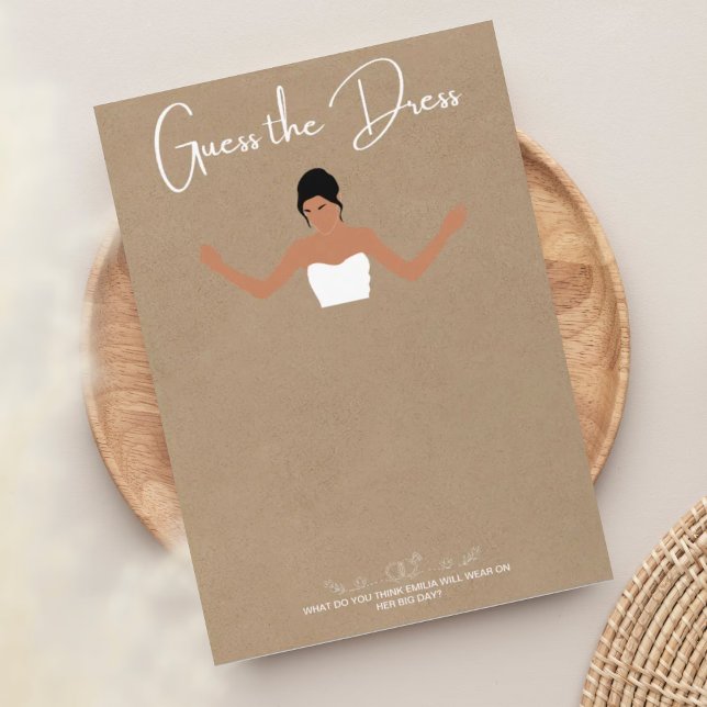 sketch the dress bridal shower game card (bridal shower games
)