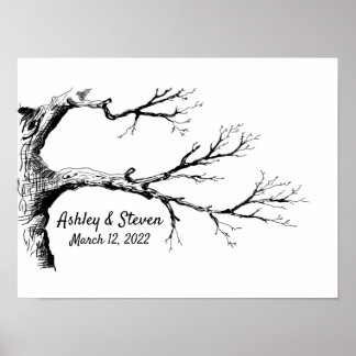 Sketch Thumbprint Tree Guest Book