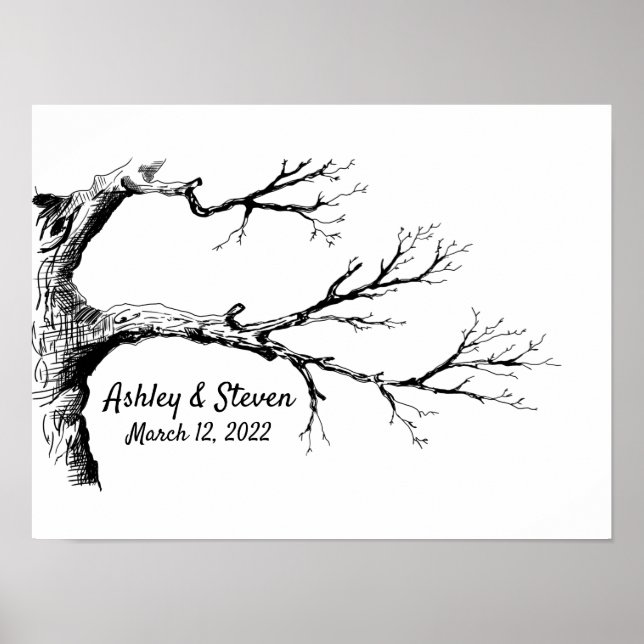 Sketch Thumbprint Tree Guest Book (Front)
