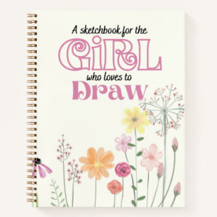 Sketchbook Art Notebook Drawing Floral Cream