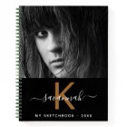 Sketchbook black white gold photo monogram