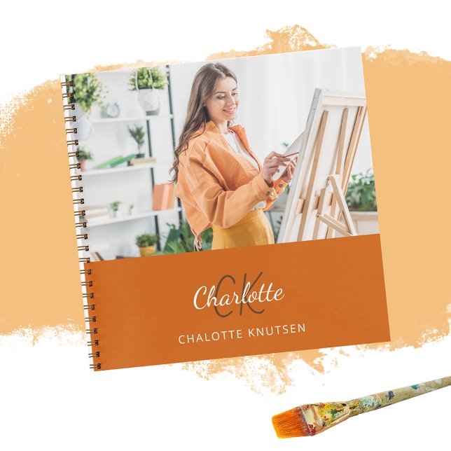 Sketchbook burnt orange photo monogram notebook (Creator Uploaded)