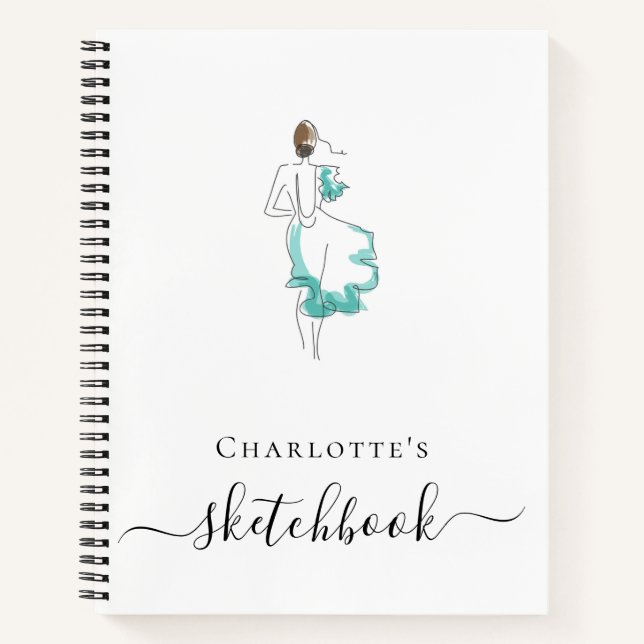 Sketchbook custom artwork monogram typography  notebook (Front)