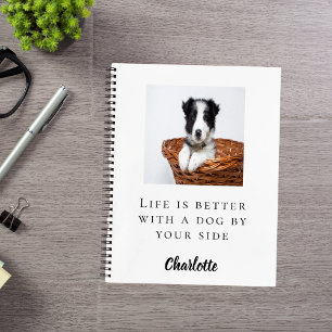 Sketchbook custom dog pet photo quote notebook
