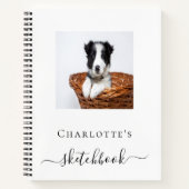 Sketchbook custom dog pet photo typography notebook (Front)