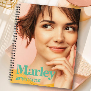 Sketchbook Custom Photo Cute Monogram Name Notebook