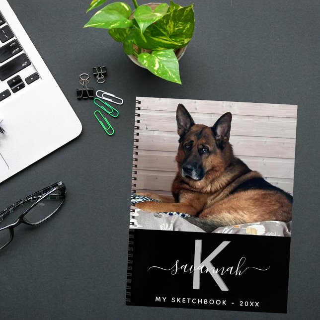 Sketchbook dog pet photo monogram notebook (Creator Uploaded)