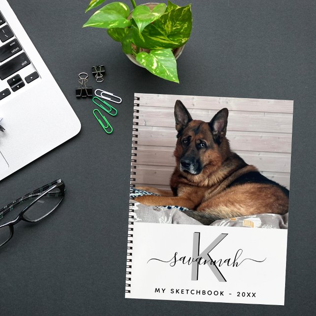 Sketchbook dog pet photo monogram notebook (Creator Uploaded)