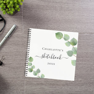 Sketchbook eucalyptus greenery script notebook