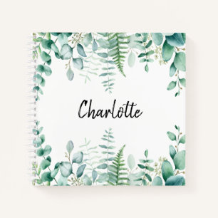 Sketchbook eucalyptus greenery woodland ferns notebook