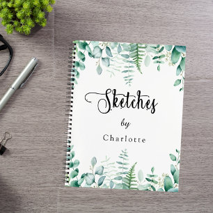 Sketchbook eucalyptus greenery woodland ferns notebook