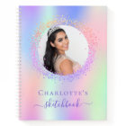 Sketchbook holographic pink purple photo girl