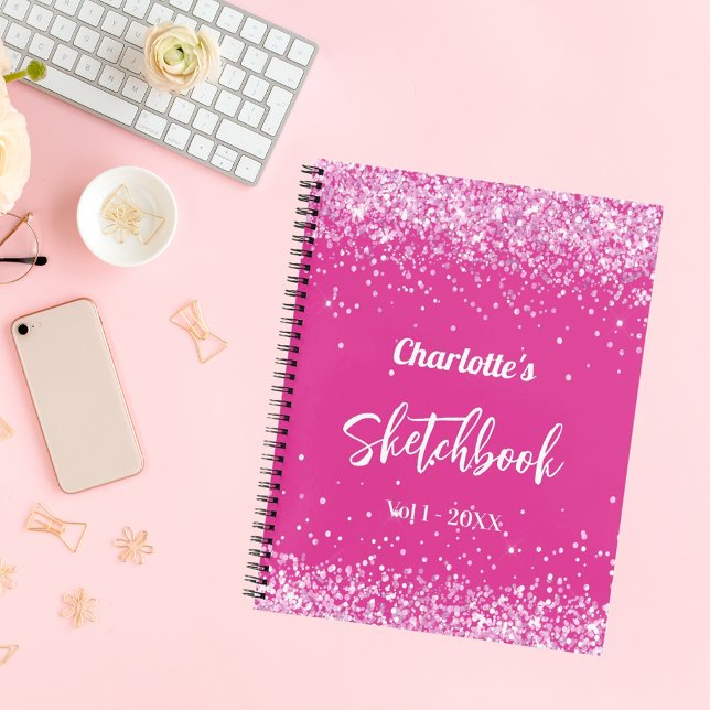 Sketchbook hot pink confetti girl notebook (Creator Uploaded)