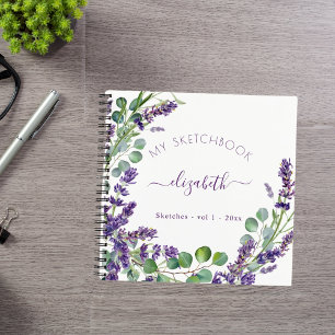 Sketchbook lavender eucalyptus greenery floral notebook