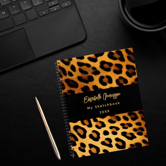 Sketchbook leopard pattern brown black notebook (Creator Uploaded)