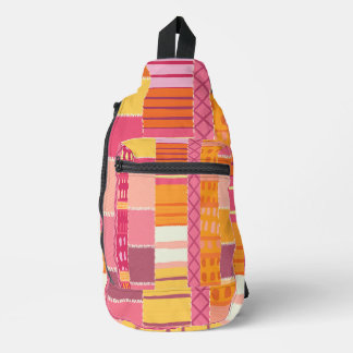 Sketchbook Marks-Textured Multicoloured Stripes Sling Bag