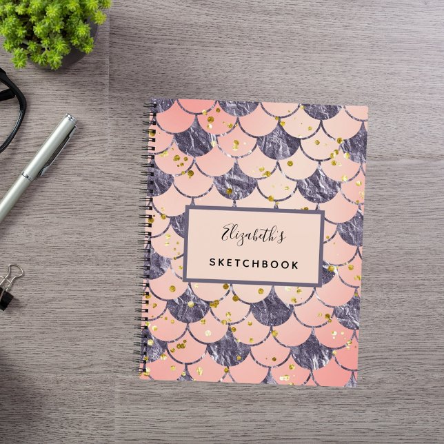 Sketchbook mermaid scales pink purple notebook (Creator Uploaded)