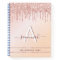 Sketchbook monogram rose gold pink glitter modern