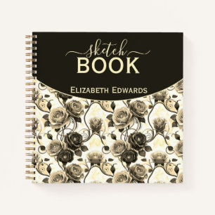 Sketchbook Night Elegance Coal and Beige Notebook