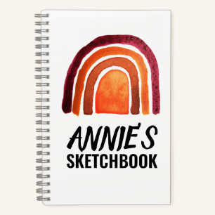 SKETCHBOOK PERSONALIZED BOHO RAINBOW NOTEBOOK
