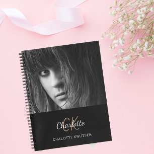 Sketchbook photo black white monogram notebook