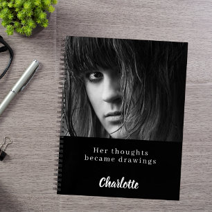 Sketchbook photo black white quote notebook