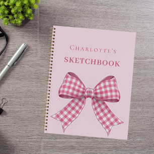 Sketchbook pink bow notebook