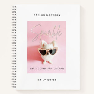 Sketchbook Pink Girl   Chihuahua Sparkle Notebook