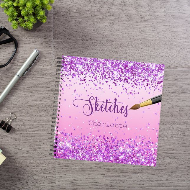 Sketchbook pink purple paint brush notebook (Creator Uploaded)
