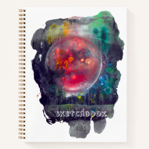 Sketchbook Red Planet Space Modern Notebook