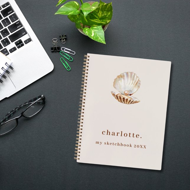 Sketchbook sea shell pearl beige modern notebook (Creator Uploaded)