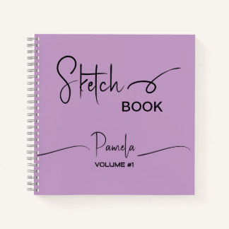 Sketchbook Your Name Script Teal Blue Notebook